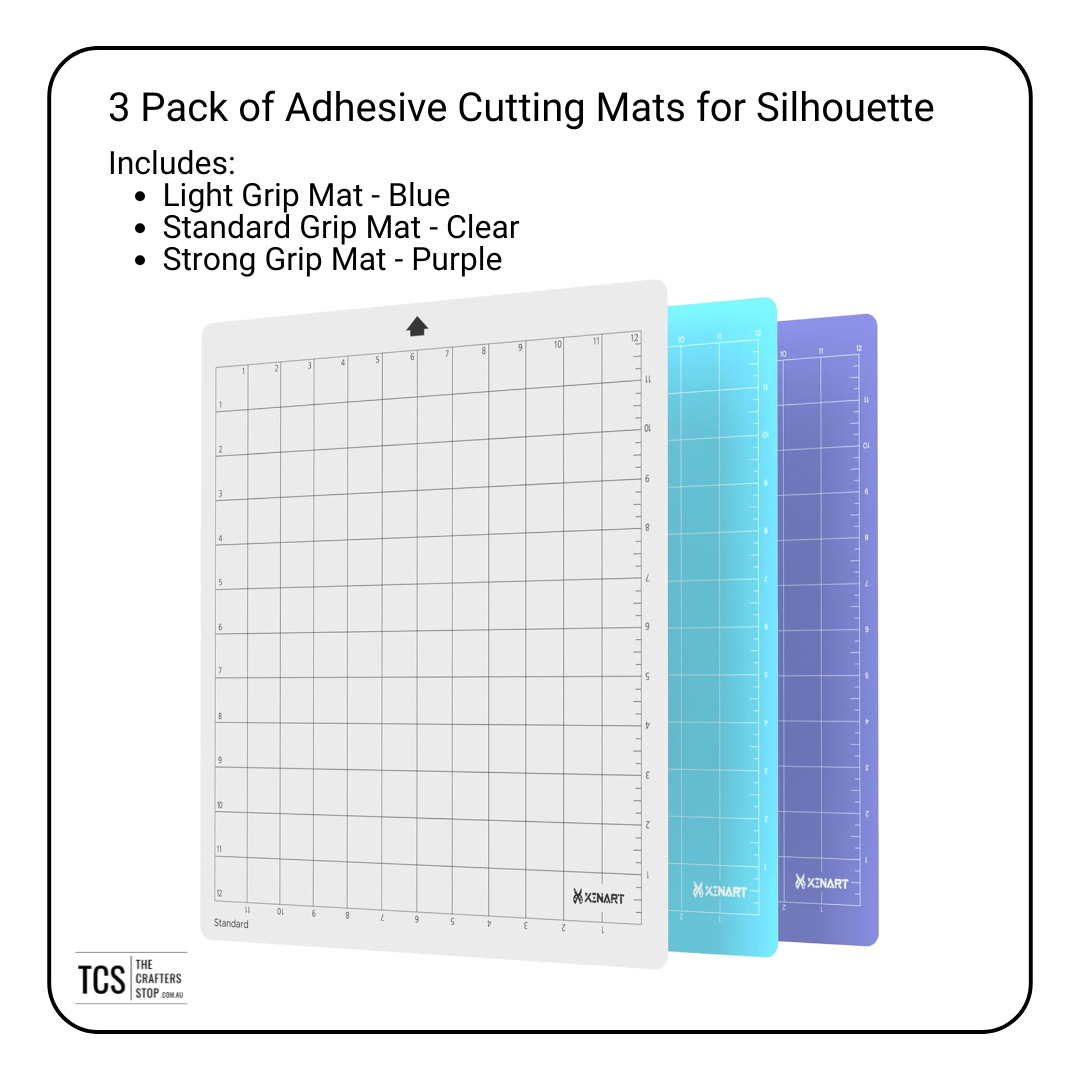 3 Pack of Adhesive Cutting Mats for Silhouette Cameo (30x30cm)