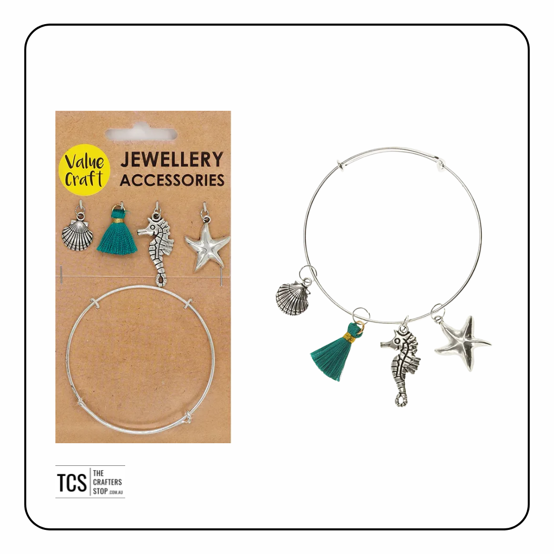 Silver Charm Bracelet Kit - 5 pcs
